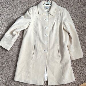 Preston & York Cream Trench Coat Tailored Minimalist Design